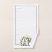Paaskonijntjes met mand en tulpen bad handdoek (Handdoek)