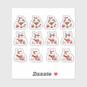 Paaskonijntjes met rode bandana's sticker (Vel)