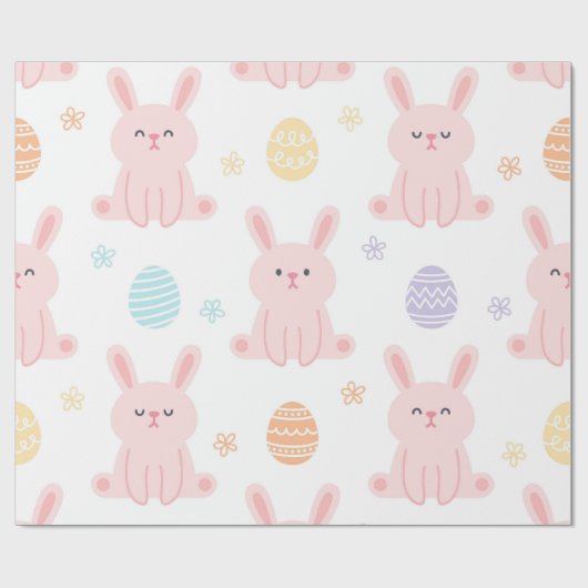 Paaskonijntjes & Paaseieren Cadeaupapier (Vlak)
