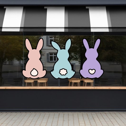 paaskonijntjes venster vastklampen raamsticker