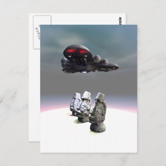 Paaskoppen en UFO-Briefkaart Briefkaart (Voorkant / Achterkant)