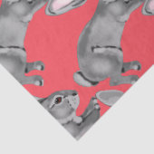 Paaskoraal grijs konijn dierlijk patroon tissuepapier (Detail)