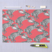 Paaskoraal grijs konijn dierlijk patroon tissuepapier (Craft)