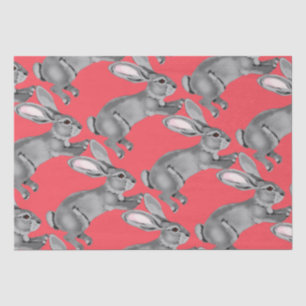 Paaskoraal grijs konijn dierlijk patroon tissuepapier