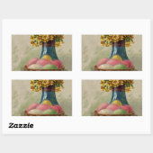 Paaskorenvloeren Antiek Rechthoekige Sticker (Vel)