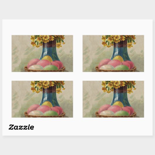 Paaskorenvloeren Antiek Rechthoekige Sticker (Vel)