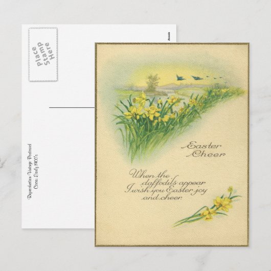  paaskreet feestdagenkaart (Voorkant / Achterkant)