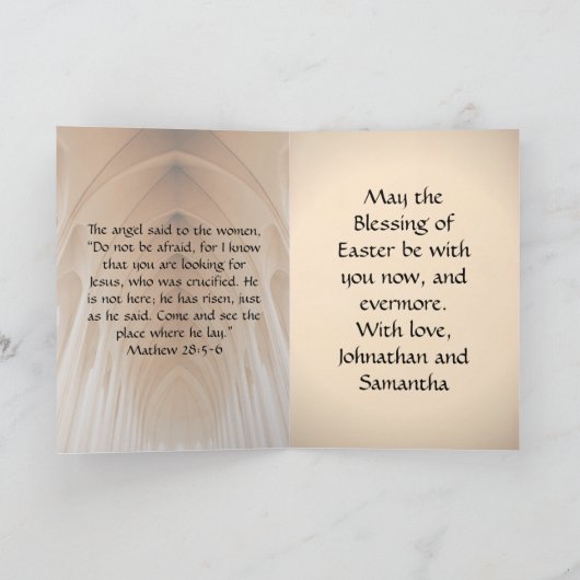 Paaskroon en bijbelse Elegant Verse Custom Kaart (Binnen)