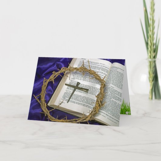 Paaskroon van Thorns en Kruis Feestdagen Kaart (Voorkant)