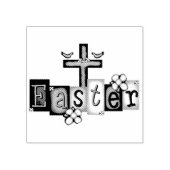 Paaskruis en duiven rubberstempel (Afrduk)
