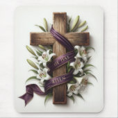 Paaskruis en Paarse lint Muismat (Voorkant)