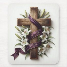 Paaskruis en Paarse lint Muismat