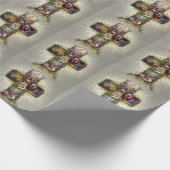  paaskruis feestdag goud cadeaupapier (Hoek)