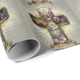  paaskruis feestdag goud cadeaupapier