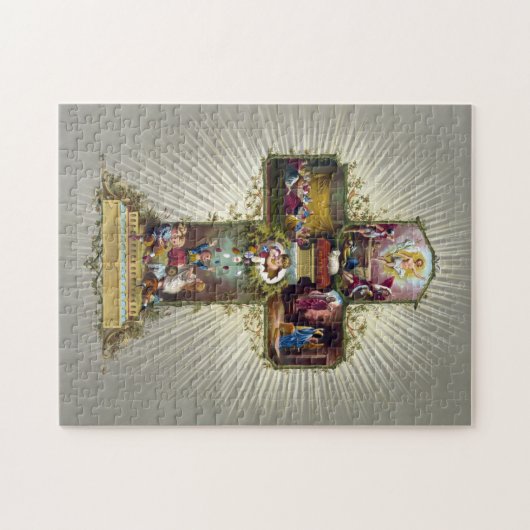  paaskruis feestdag goud legpuzzel (Horizontaal)