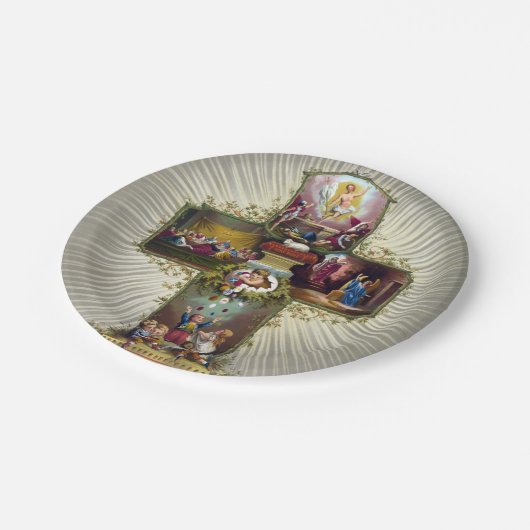 paaskruis feestdag goud papieren bordje (Gekanteld)