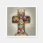  paaskruis feestdag goud servet (Voorkant)