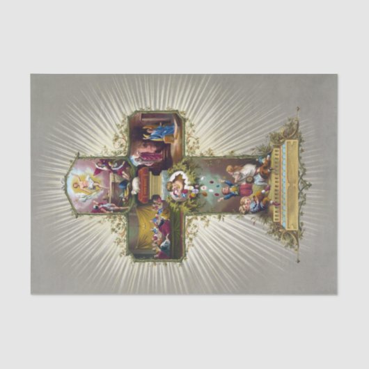  paaskruis feestdag goud tissuepapier (Voorkant)