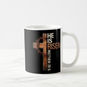 Paaskruis hij is verrezen Jezus christelijke manne Koffiemok