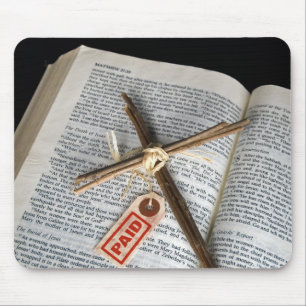 Paaskruis in bijbel muismat
