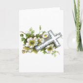 Paaskruis in bloesems feestdagen kaart (Voorkant)