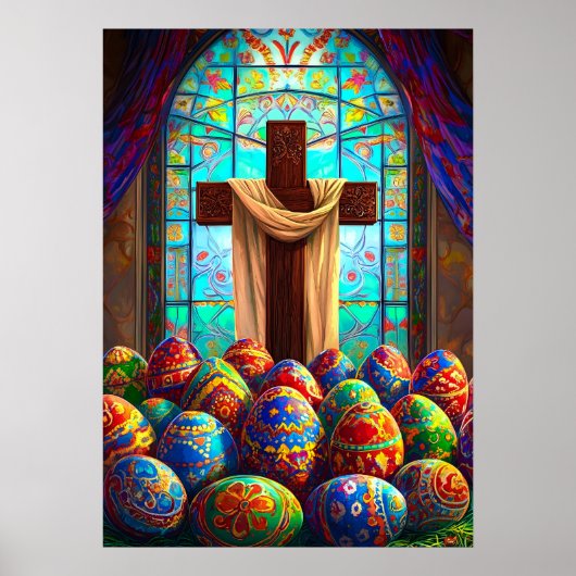 Paaskruis Jezus Christendom Muur Kunst Poster (Voorkant)