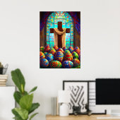 Paaskruis Jezus Christendom Muur Kunst Poster (Thuiskantoor)