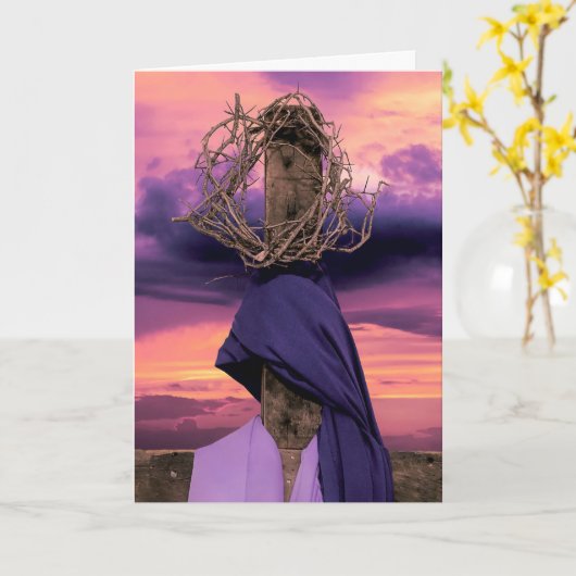 Paaskruis Kaart (Gele Bloem)