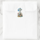 Paaskruis kunst, AI gegenereerd, Ronde Sticker (Tas)