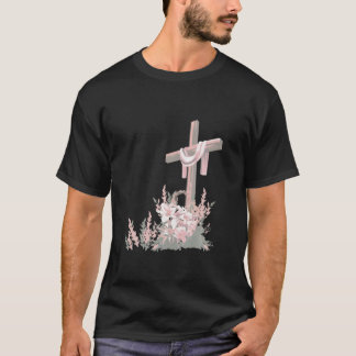 Paaskruis met bloemen t-shirt