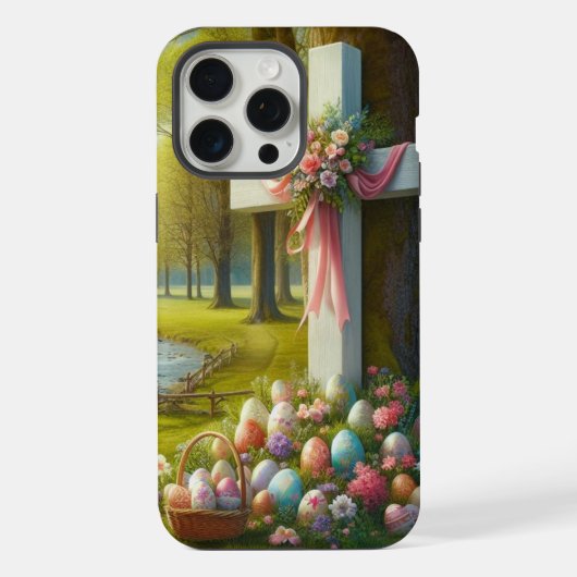 Paaskruis met eieren iPhone hoesje (Achterkant)
