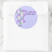 Paaskruis met Lilly Ronde Sticker (Tas)