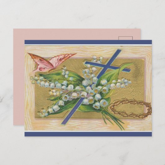  Paaskruis met vloerbedekking Briefkaart (Voorkant / Achterkant)