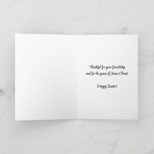 Paaskruis omgeven door bloemen feestdagen kaart (Binnen)