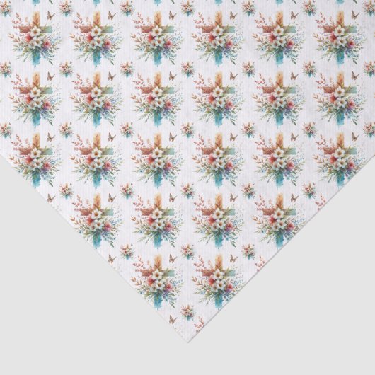 Paaskruis Pastel Waterverf Christelijk Tissuepapier (Detail)