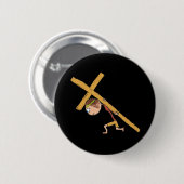 Paaskruis Ronde Button 5,7 Cm (Voorkant /achterkant)