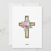 Paaskruis roze Floral Religal Christelijk Feestdagenkaart (Achterkant)