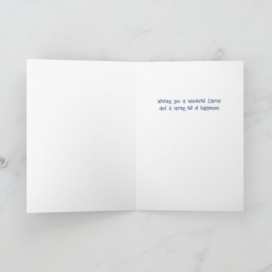 Paaskruis zoon dochter in wet witte hek kaart (Binnen)