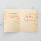 Paaskruis, zwendels, bloemen en bladeren feestdagen kaart (Binnen)