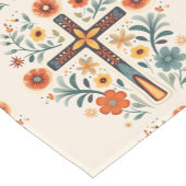 Paaskruisen en bloemen Nordic Pattern Korte Tafelloper (Hoek)