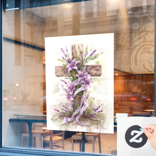 Paaskruisvensterklemming Raamsticker (Cafe Raam)