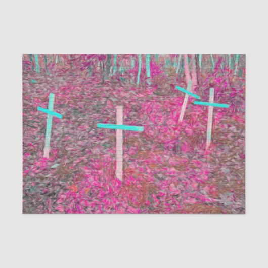 Paaskruizen Roze Turquoise Graf Kunst Tissuepapier (Voorkant)