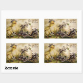  paaskuiken & eierkar rechthoekige sticker (Vel)