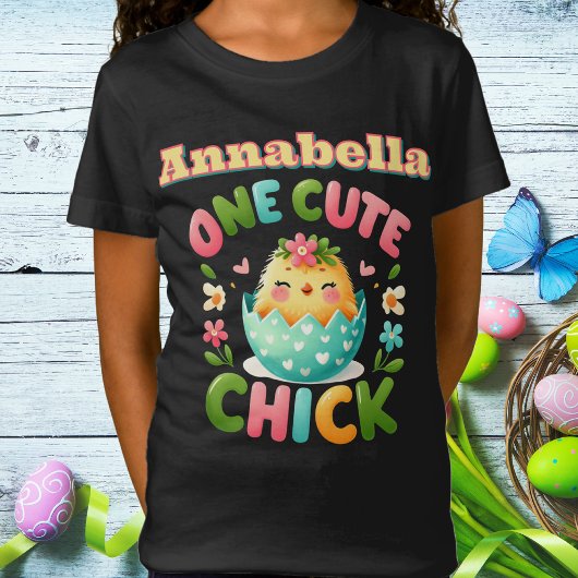 Paaskuiken Gele Piep in Ei met Harten T-shirt