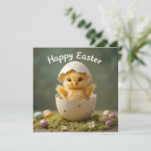 paaskuiken in ei rustiek Happy Easter Kaart (Staand voorkant)
