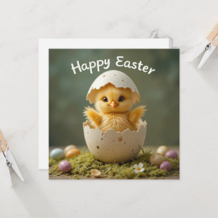 paaskuiken in ei rustiek Happy Easter Kaart