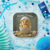 paaskuiken in ei rustiek Happy Easter Papieren Bordje (Feest)