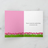 Paaskuiken in roze tulp kaart (Binnen)