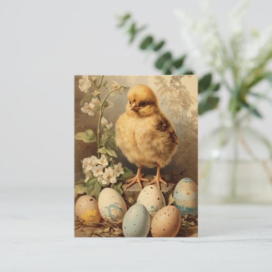  paaskuiken mand briefkaart (Staand voorkant)