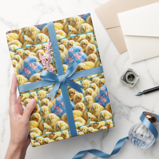 Paaskuiken met gele kuikens cadeaupapier (Geschenken)